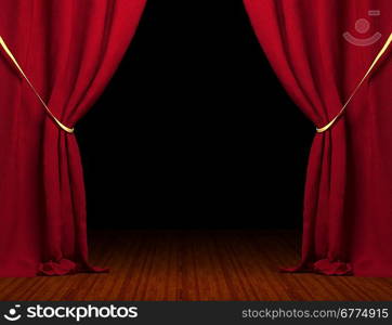 3d red curtain