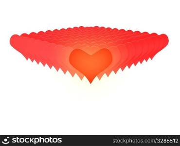 3D red heats valentine love