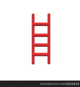 3D red ladder icon on white background. flat style. 3D red ladder icon for your web site design, logo, app, UI. ladder symbol.