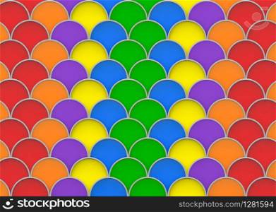 3d redndering. rainbow Colorful Circle in Wave pattern deocorative wall background.