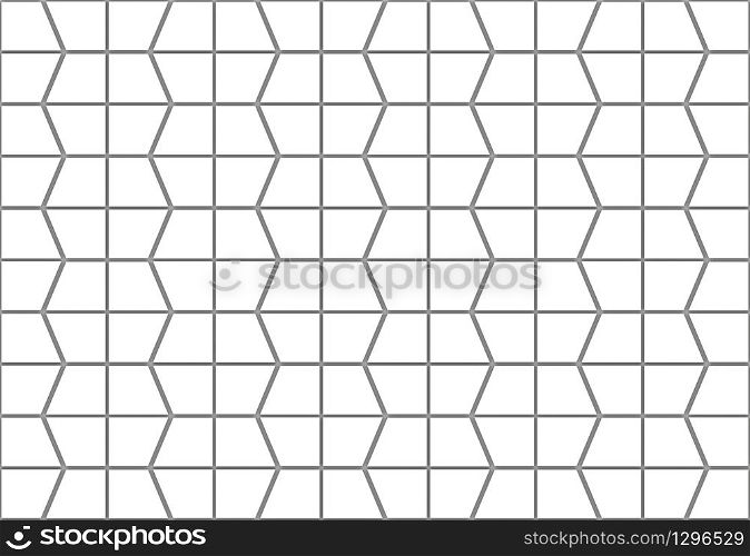 3d rednering. ABstract seamless white trapezoid pattern wall background.