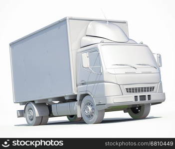 3d render: 3d White Delivery Truck Icon, Transporting Service, Freight Transportation, Packages Shipment, International Logistics, 3d Postal Truck, 3d Home Delivery Sign