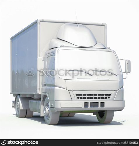 3d render: 3d White Delivery Truck Icon, Transporting Service, Freight Transportation, Packages Shipment, International Logistics, 3d Postal Truck, 3d Home Delivery Sign