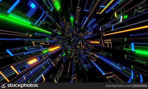 3D Render. Abstract futuristic geometric shapes background. Beautiful Relaxing Stylish Trippy Psychedelic Modern background, screensaver. 3D Render. Abstract futuristic geometric shapes background