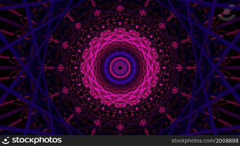 3D Render. Abstract futuristic geometric shapes background. Beautiful Relaxing Stylish Trippy Psychedelic VJ Loop. Modern background, screensaver. 3D Render. Abstract futuristic geometric shapes background