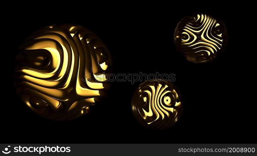 3D Render. Abstract futuristic geometric shapes background. Beautiful Relaxing Stylish Trippy Psychedelic VJ Loop. Modern background, screensaver. 3D Render. Abstract futuristic geometric goldes shapes background