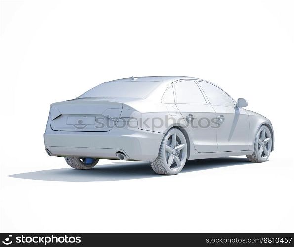 3d render: Car White Blank Template, 3d White Car Icon with Shadow, Business Sedan Car on White Background, Car Isolated, Automobile Isolated, Automobile Service Sign, Auto Body, Automobile Industry