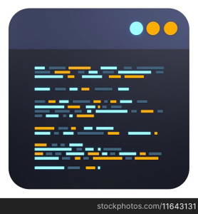 3d render coding icon. Coding screen 3d rendering. Programming with syntax code. 3d render illustration 