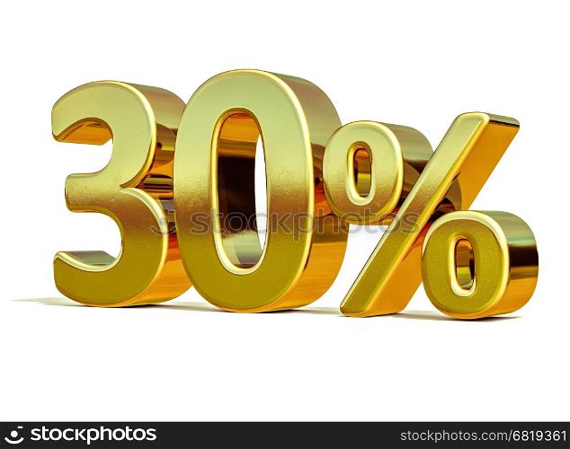 3d render: Gold 30 Percent Off Discount Sign, Sale Banner Template, Special Offer 30% Off Discount Tag, thirty Percentages Up Sticker, Gold Sale Symbol, Gold Sticker, Banner, Advertising, Gold Sale 30%