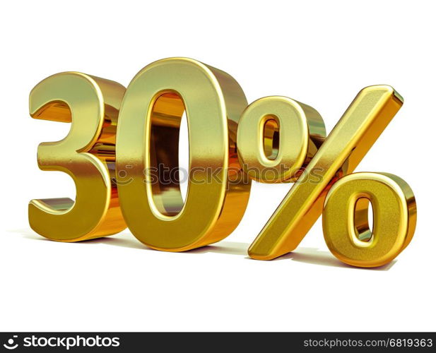 3d render: Gold 30 Percent Off Discount Sign, Sale Banner Template, Special Offer 30% Off Discount Tag, thirty Percentages Up Sticker, Gold Sale Symbol, Gold Sticker, Banner, Advertising, Gold Sale 30%