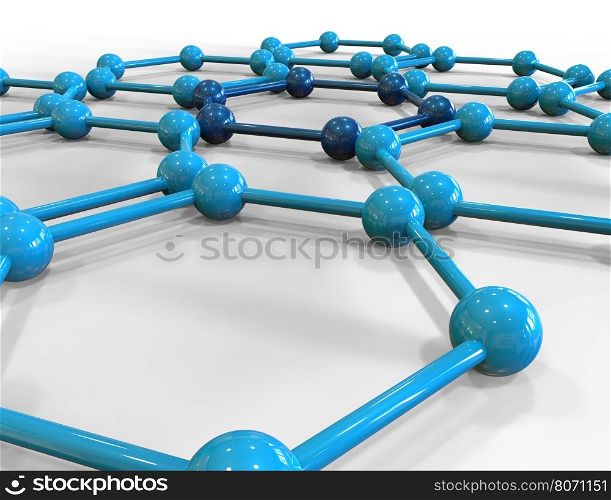 3d render illustration of molecular mesh structure isolated on white background