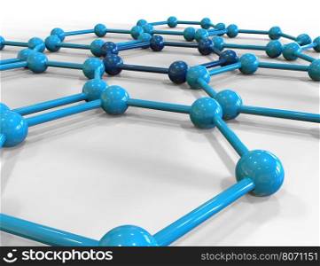 3d render illustration of molecular mesh structure isolated on white background