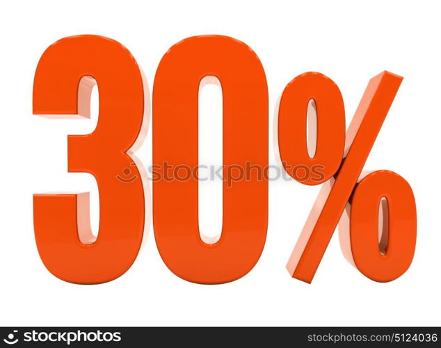 3d Render: Isolated Percent Discount 3d Sign on White Background, Special Offer