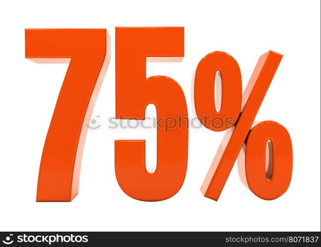 3d Render: Isolated Percent Discount 3d Sign on White Background, Special Offer