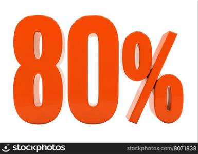 3d Render: Isolated Percent Discount 3d Sign on White Background, Special Offer