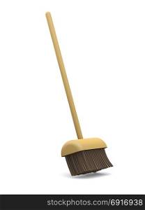 3d render of a broom sweeping