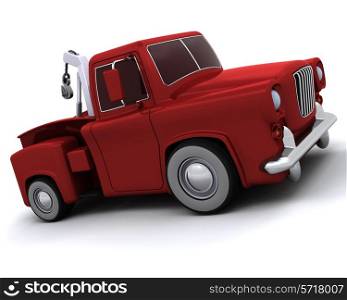 3D render of a Caricature of 50&rsquo;s pickup truck