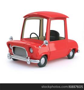 3d render of a cartoon car with red paint job