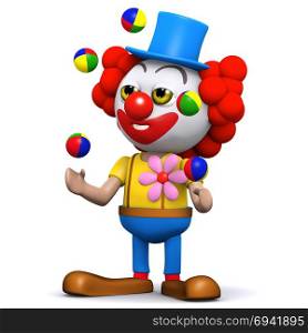 3d render of a clown juggling