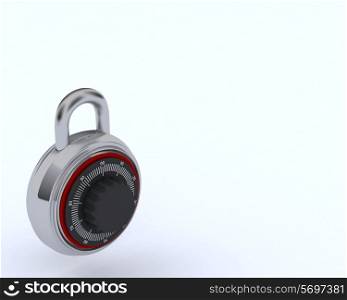 3D Render of a Combination padlock