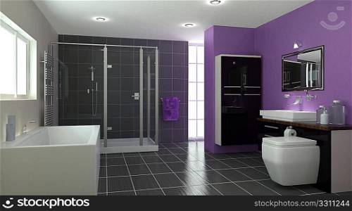 3D render of a Contemporary Bathroom Interior