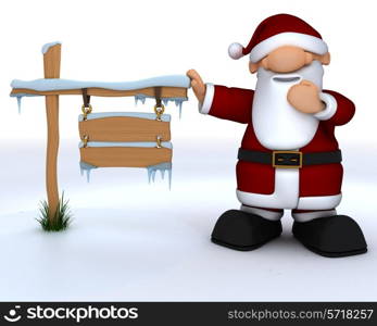 3D Render of a Cute Santa Claus Charicature