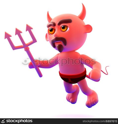 3d render of a devil character flying