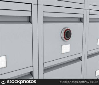 3D Render of a Filing Cabinate