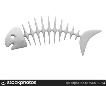 3d render of a fish skeleton
