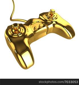 3d render of a golden joystick