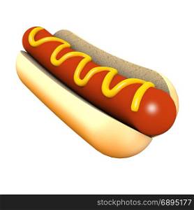 3d render of a hot dog