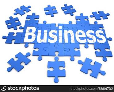 3d render of a jigsaw puzzle with business design