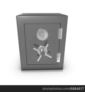 3d render of a locked metal safe