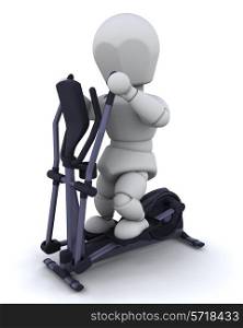 3D render of a man on a crosstrainer
