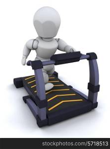 3D render of a man on a treadmill