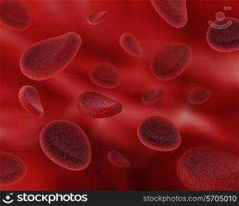 3D render of a medical background with close up of blood cells