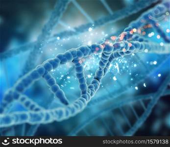 3D render of a medical background with DNA strands