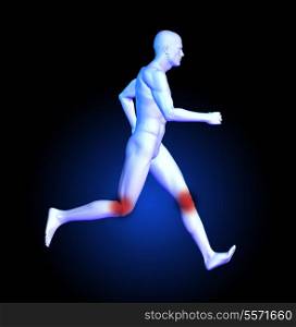 3D render of a medical man running