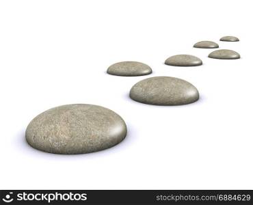 3d render of a pathlike arrangement of stones