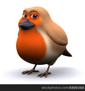 3d render of a red breasted robin