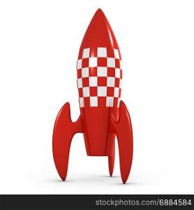 3d render of a red rocket