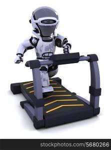 3D render of a robot on a treadmill
