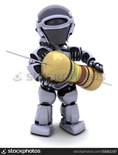 3D Render of a Robot with a resistor
