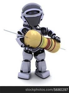 3D Render of a Robot with a resistor