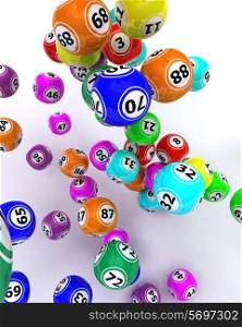 3d render of a set of colouored bingo balls