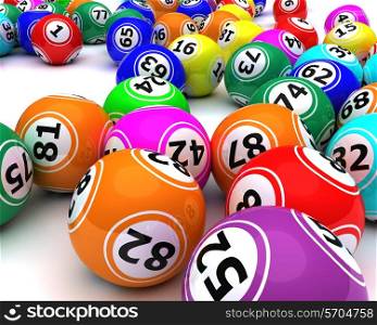 3d render of a set of colouored bingo balls