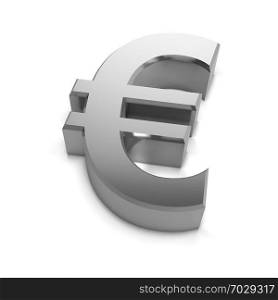 3d render of a silver Euro currency symbol