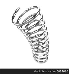 3d render of a stainless steel spring