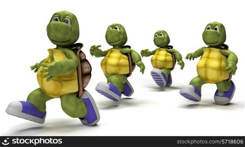 3D Render of a Tortoises running in sneakers