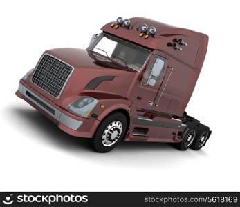 3D render of a white American semi-truck